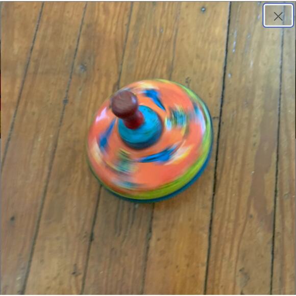 Vintage Tin Litho Spinning Top Astronaut Spaceman Rocket Ship Ohio Art - Picture 4 of 9